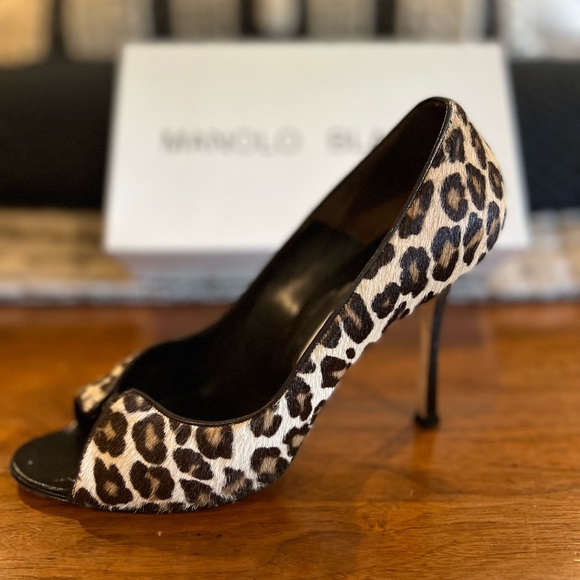 Manolo Blahnik Leopard Ponyhair 40.5